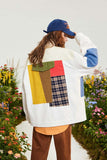 Unisex Jacket Autumn Color Contrast Patchwork Coat