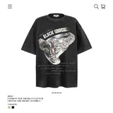 American vintage street T-shirt pure cotton retro men's and women's summer loose