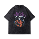 Men T Shirt Vintage Printed Distressed Short Sleeve T-shirt for Men and Women