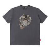 Men T Shirt Printed Short-Sleeved T-shirt Men's Fashion Brand Street round Neck Loose
