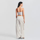 Women Cargo Pants Fall Women's Clothing Pocket Stitching Straight