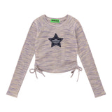 Women Sweater Short Top Women's Retro Autumn Long Sleeve Sweater
