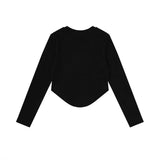 Women Long Sleeve T-Shirt Long Sleeve T-shirt Women's Spring and Autumn Crew Neck Casual Short