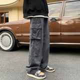 Men Sweatpants Overalls Men's Autumn Winter Japanese Loose Straight Casual Pants