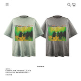American vintage street T-shirt pure cotton retro men's and women's summer loose