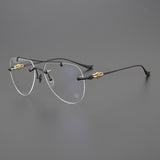 CHH Chrome Hearts Glasses Versatile Frameless Double Beam Ultra Light Toad Myopia Glasses Frame