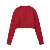 Women Sweater Long Sleeve Short Sweater Casual Spring and Autumn round Neck Sweater