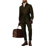 Men Jack Autumn and Winter Men's Stand Collar Woolen Trench Coat
