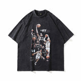 Men T Shirt Vintage Print Short Sleeves T-shirt Women Loose