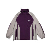 Unisex Jacket Fall Color-Blocking Sports Stand Collar Jacket