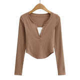 Women T-Shirt Long-Sleeved T-shirt Women's Autumn Design Blouse Bottoming Shirt