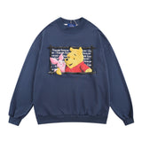 Men Hoodie Printed Crew Neck Sweatshirt Spring and Autumn Leisure Long Sleeve Loose