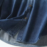 Women T-Shirt Casual Denim Shirt Jacket Autumn Washed Jacket Loose