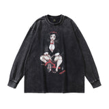 Men Long Sleeve Shirt Rodman Portrait Printing Washed Long Sleeve T-shirt Men's and Women's Vintage Bottoming Shirt Autumn