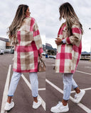 Plaid Trench Coat Autumn and Winter Women's Checked Woolen Coat Coat