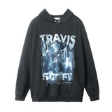 Men Hoodie Printed Hoodie Men's Autumn and Winter Worn Looking Washed-out