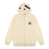 Men Hoodie Cartoon Animal Cat Printing Sweater Coat