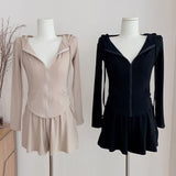 Women Long Sleeve Shirt Women's Elastic Waist Short Loose