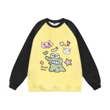 Men Hoodie Cartoon Baby Crocodile round Neck Sweater