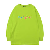 Men Long Sleeve Shirt Vintage Smiley Printed Long Sleeve T-shirt Men's round Neck Top