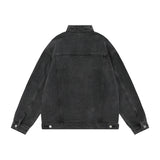 Men Fleece Lined Hoodie Spring and Autumn Denim Jacket Men Vibe Washed and Worn Denim Jacket