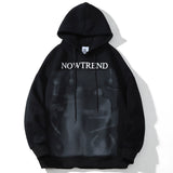 Men Fleece Lined Hoodie Figure Printed Hoodie Men's Casual Ins Loose Pullover Top