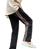 Men Sweatpants Striped Sports Pants Men's Fashion Brand Hip Hop Loose Wide Leg