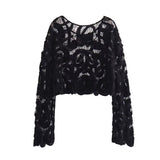 Women T-Shirt Summer round Neck Knitted Top for Women