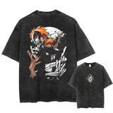 Hip Hop Washed Oversize T Shirt Men Streetwear Japanese
