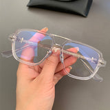 CHH Chrome Hearts Glasses Double Beam Black Frame Plain Face Glasses Frame