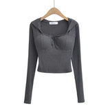 Women T-Shirt Hooded T-shirt Women's Spring Short Long Sleeve