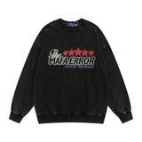 Men Hoodie Loose Letter Printing Men Leisure Washed-out Distressed