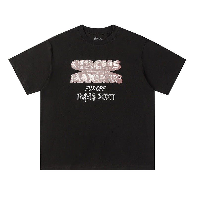 Travis Scott T-Shirt Travis Scott 24ssTOUR EUROPE Crew Neck Short Sleeve