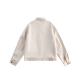 Unisex Jacket Autumn Fake Two Pieces Deerskin Leather-Patch Jacket Women's Clothing