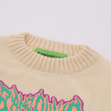 Women Sweater Embroidery Short Sweater Women's Casual round Neck Sweater