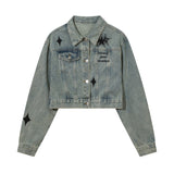 Men Denim Jacket XINGX Denim Jacket Men and Women Couple Loose Washed-out Jacket