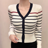 Women Long Sleeve Shirt V-neck Sweater Slim Long Sleeve Top Female