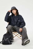 Unisex Jacket Fall Letter Plaid Shirt Women's Clothing
