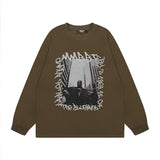 Men Long Sleeve Shirt Casual Long Sleeve Couple T-shirt Men and Women Oversize Idle Style Loose