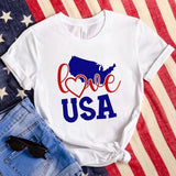 Women's Independence Day T Shirt round Neck Short Sleeve T-shirt Women's Top