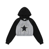 Women Hoodie Cropped Hoodie Girls Autumn Loose Long Sleeve