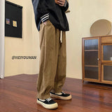 Men Sweatpants Vintage Corduroy Casual Men's Wide-Leg Pants