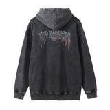 Men Hoodie Sweaters Menswear Casual Loose Long Sleeve Washed Distressed Hoodie