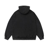 Men Hoodie Printed Sweater Men's Loose Washed-out Distressed Long Sleeve