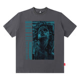 Men T Shirt Fashion Brand Portrait Printing Short-Sleeved T-shirt Men's Summer
