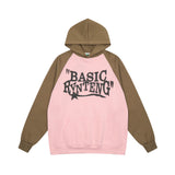 Men Hoodie Letter Printed Hoodie Raglan Sleeve Pullover Loose Hoodie Spring and Autumn