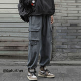 Men Sweatpants Overalls Men's Casual Pants Retro Loose