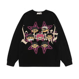 Men Long Sleeve Shirt Letter Graffiti Long Sleeve Bottoming T-shirt Men and Women Hip Hop