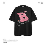 American vintage street T-shirt letter print cotton summer boys