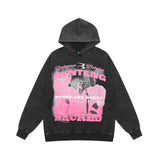 Men Hoodie Character Printed Hoodie Men Hiphop Hip Hop Rock Washed Distressed Loose Hoodie